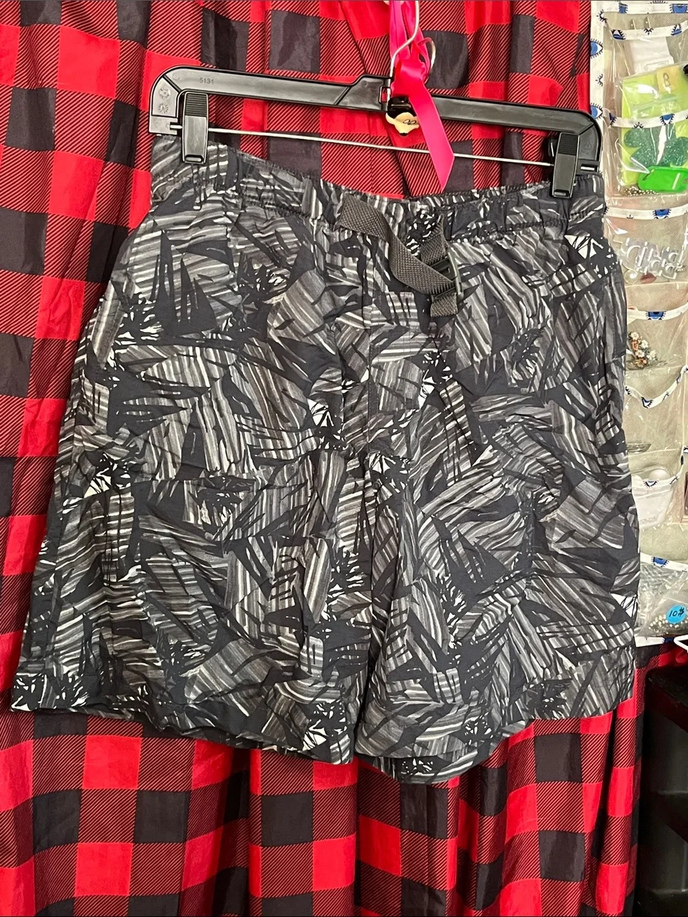 Columbia Black & Gray Patterned Men's Swim Trunks